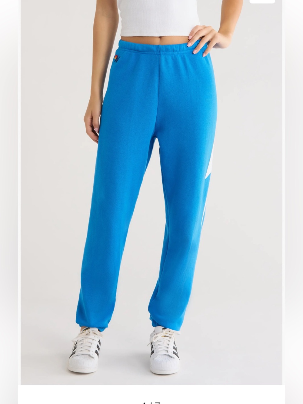 Aviation Nation Bolt Stitch Sweatpants Joggers Blue size Large